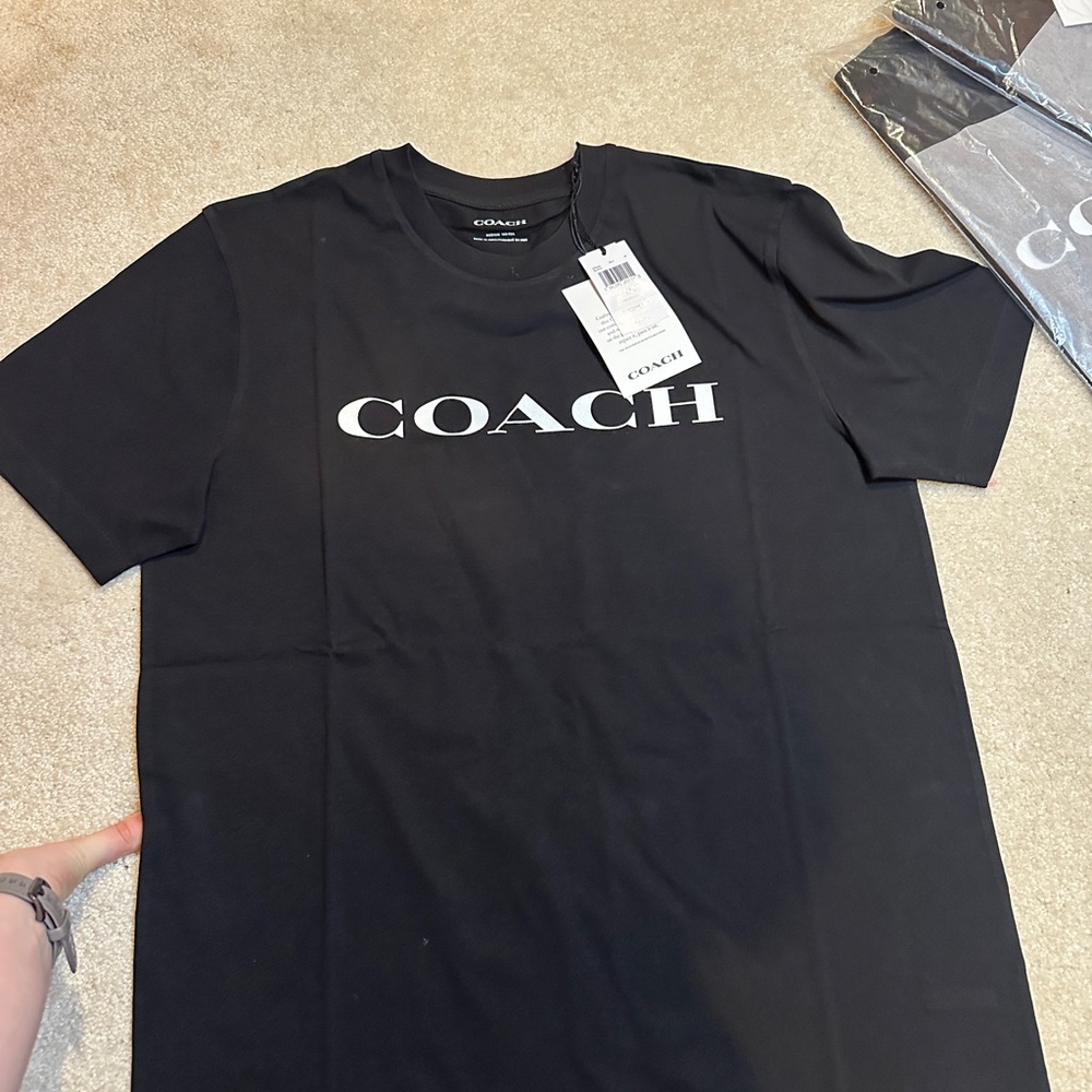 Coach Black Signature T-Shirt in Organic Cotton - Picture 4 of 6